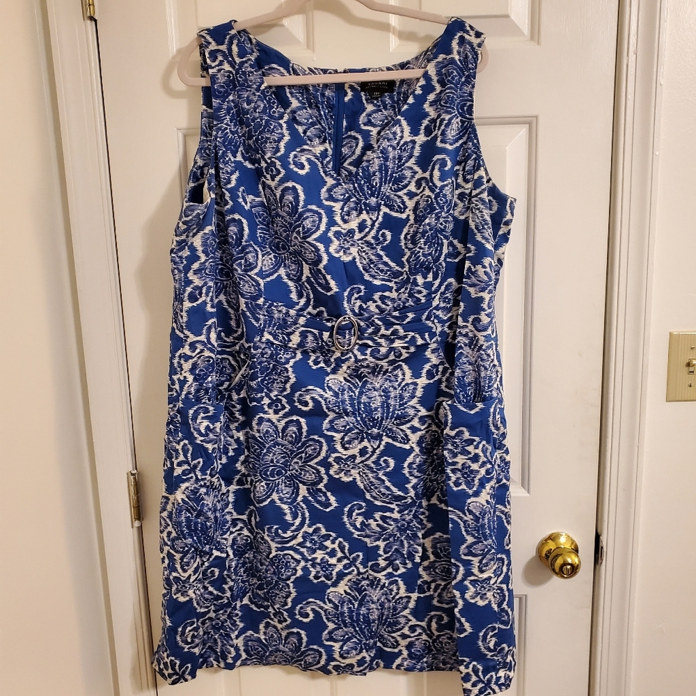 Tahari Blue Sleeveless Sundress 20W